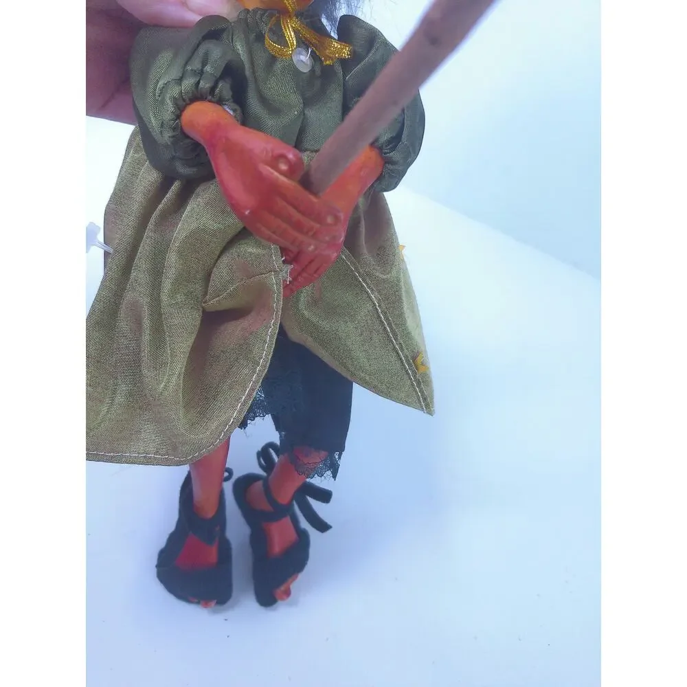 Vintage Kasma Hanging Halloween Kitchen Witch Flying Doll